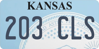 KS license plate 203CLS