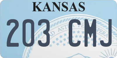 KS license plate 203CMJ