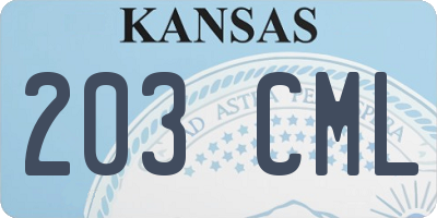 KS license plate 203CML