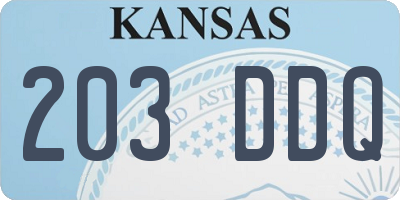 KS license plate 203DDQ