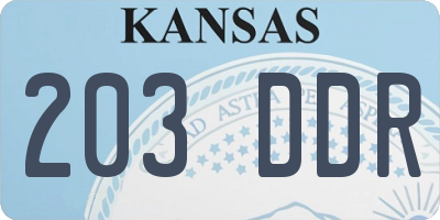 KS license plate 203DDR