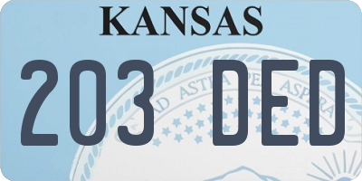 KS license plate 203DED