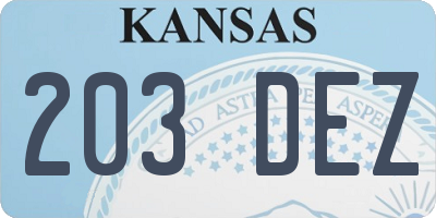 KS license plate 203DEZ