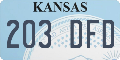 KS license plate 203DFD