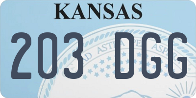 KS license plate 203DGG