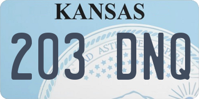KS license plate 203DNQ