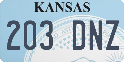 KS license plate 203DNZ