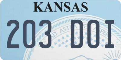 KS license plate 203DOI