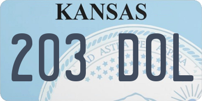 KS license plate 203DOL