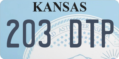 KS license plate 203DTP