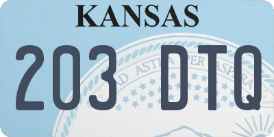 KS license plate 203DTQ