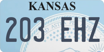 KS license plate 203EHZ
