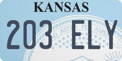 KS license plate 203ELY