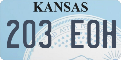 KS license plate 203EOH