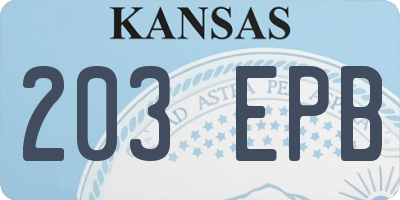 KS license plate 203EPB