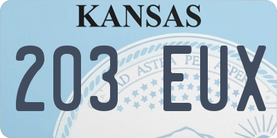 KS license plate 203EUX