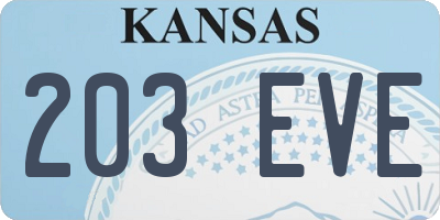 KS license plate 203EVE