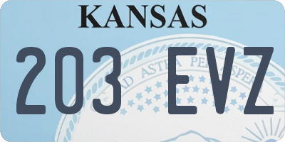 KS license plate 203EVZ