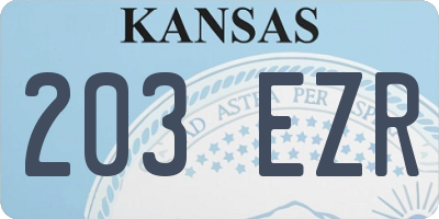 KS license plate 203EZR