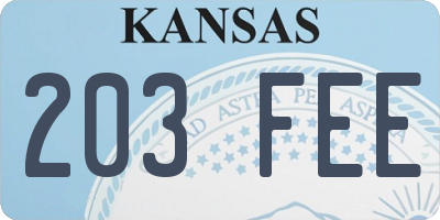 KS license plate 203FEE