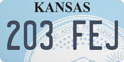 KS license plate 203FEJ
