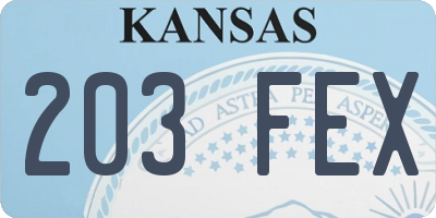 KS license plate 203FEX