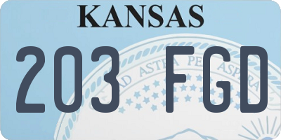 KS license plate 203FGD
