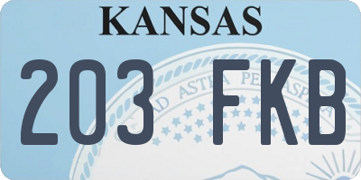 KS license plate 203FKB