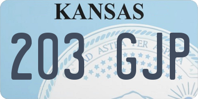 KS license plate 203GJP