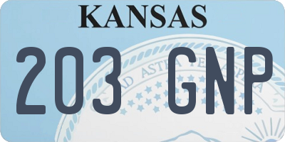 KS license plate 203GNP