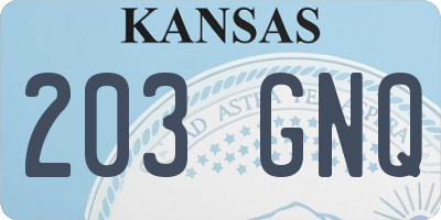 KS license plate 203GNQ