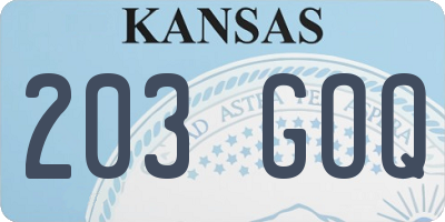 KS license plate 203GOQ