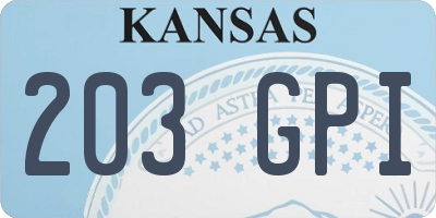 KS license plate 203GPI