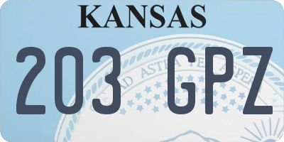 KS license plate 203GPZ