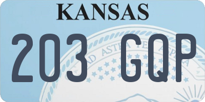 KS license plate 203GQP