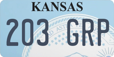 KS license plate 203GRP