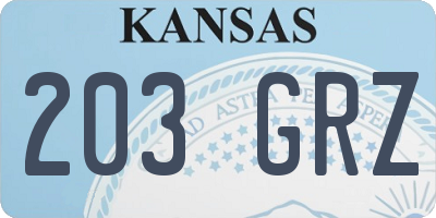 KS license plate 203GRZ