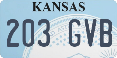 KS license plate 203GVB