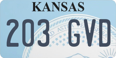 KS license plate 203GVD