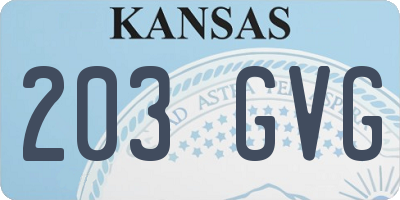 KS license plate 203GVG