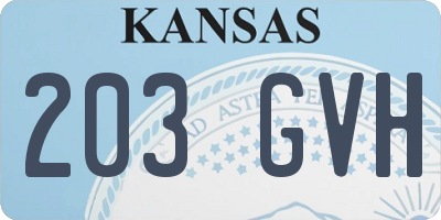 KS license plate 203GVH