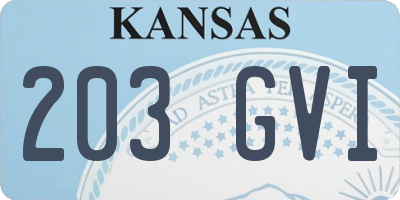 KS license plate 203GVI