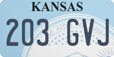KS license plate 203GVJ
