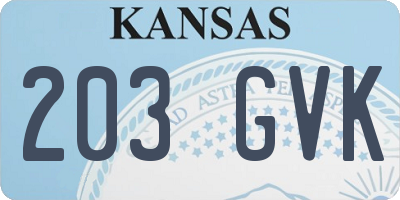 KS license plate 203GVK