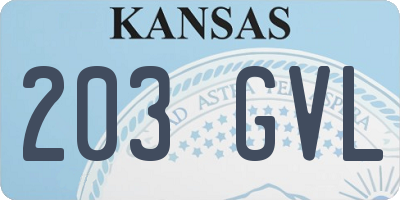 KS license plate 203GVL