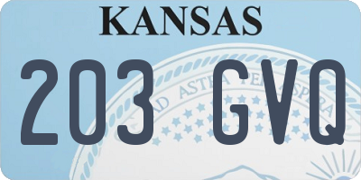 KS license plate 203GVQ
