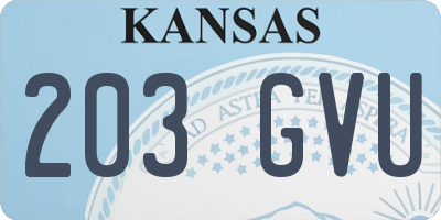 KS license plate 203GVU
