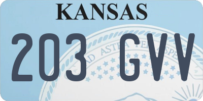 KS license plate 203GVV