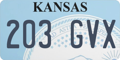 KS license plate 203GVX