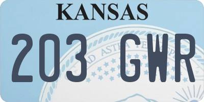 KS license plate 203GWR